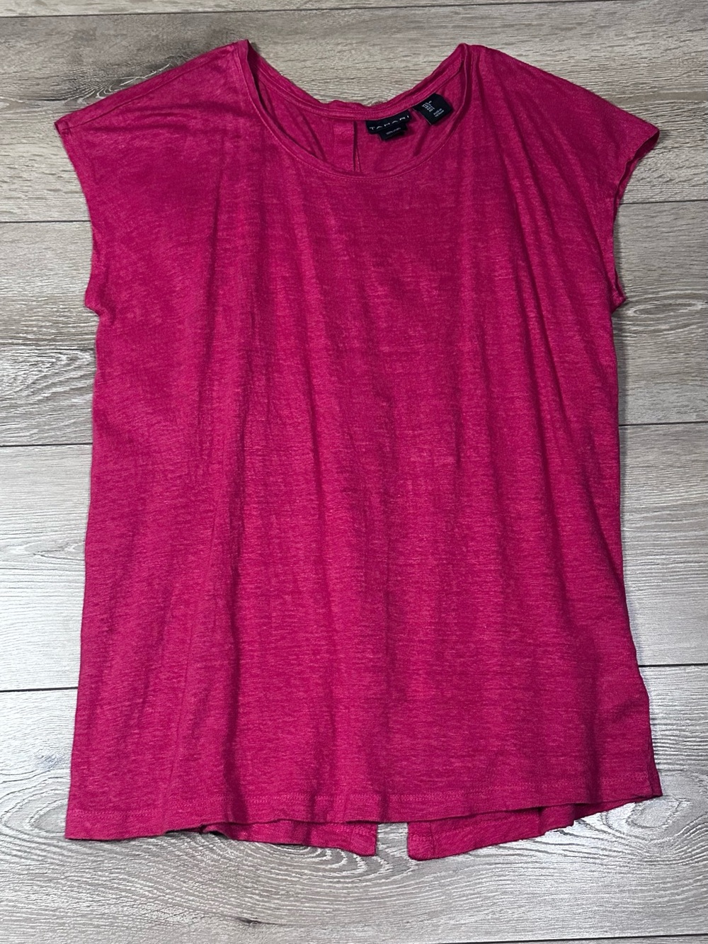 Women's Fuchsia Cap-Sleeve Tee - Picture 3 of 11